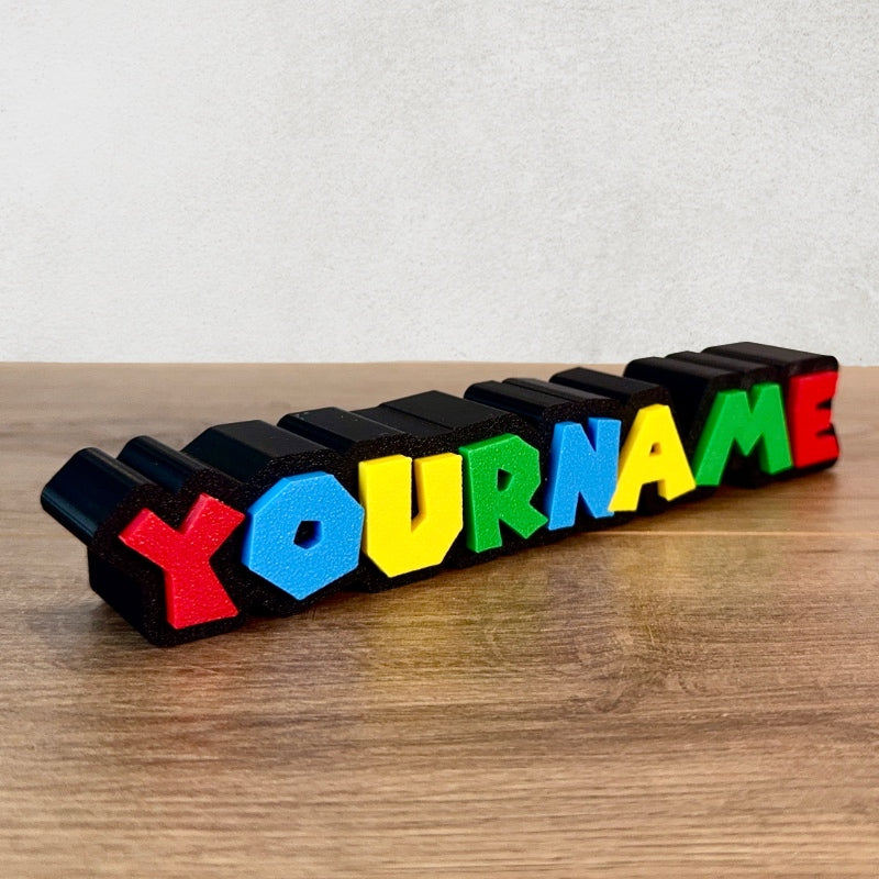 Personalised Super Mario Bros Style Name Sign - Customise With Any Name