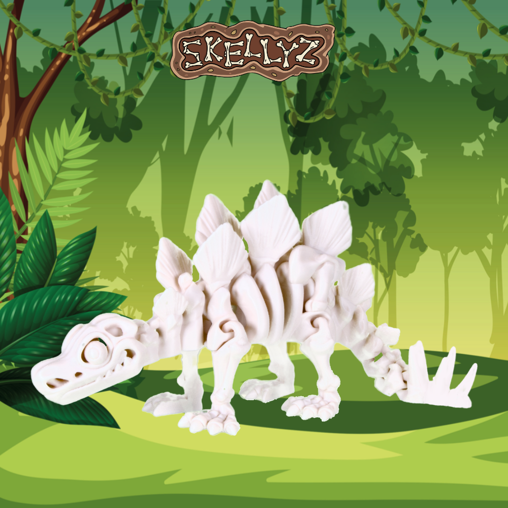 Skellyz Stegosaurus - Articulated Flexi Dinosaur Skeleton Toy