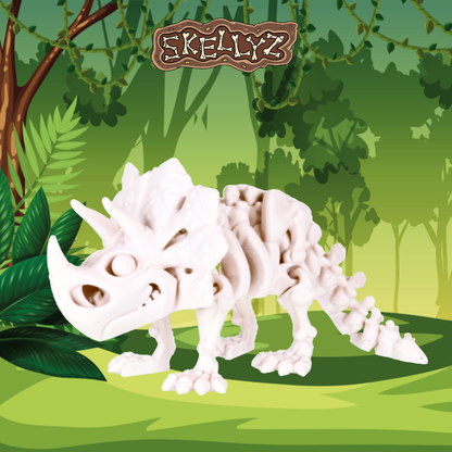 Skellyz Tricerotops - Articulated Flexi Dinosaur Skeleton Toy