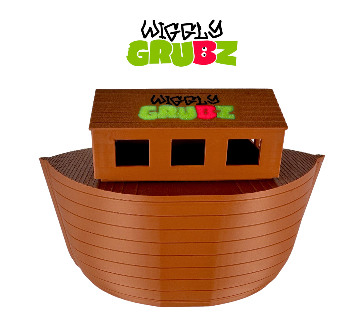 Wiggly Grubz Boat and 25 Toy Bundle – Fun Storage Game for Fidget Animal Toys with Removable Top