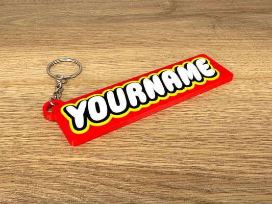 Personalised Lego Style Keyring - Customise With Any Name