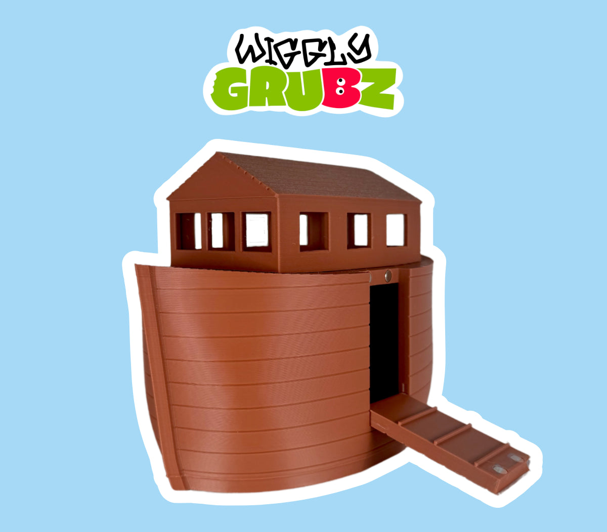 Wiggly Grubz Boat – Fun Game for Fidget Animal Toy with Removable Top - Holds 25 Grubz